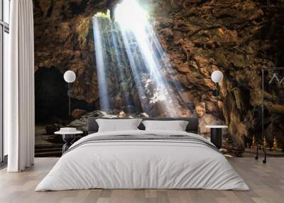 Sun Light in the cave Wall mural