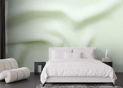 Abstract waving green fabric texture background Wall mural