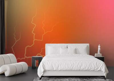 Abstract orange thunder light power spark background Wall mural