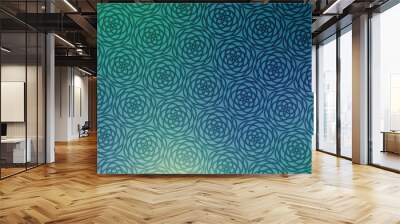 Blue pattern green line presentation flower background Wall mural