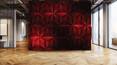 Geometric red pattern triangle decoration background Wall mural