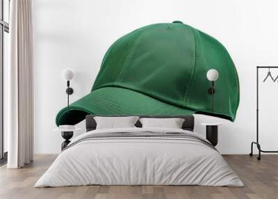 green baseball cap isolated on transparent background Wall mural