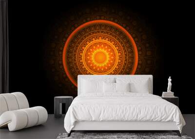 Mandala light gold symmetry geometry luxury beautiful decoration background Wall mural