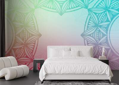 Pastel soft mandala line gradient background Wall mural