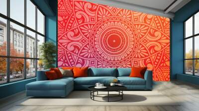 Red luxury geometric mandala flower premium background Wall mural