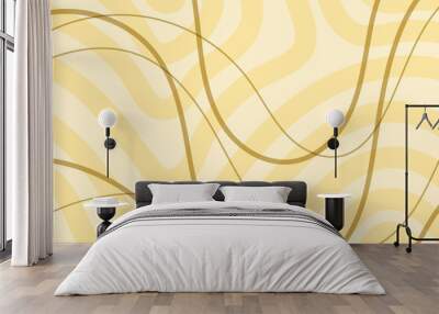 Yellow line curve abstract graphic background Wall mural