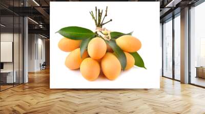 Closeup sweet Marian plum thai fruit isolated on white backgroun Wall mural