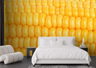 Corn texture yellow corns as background Wall mural