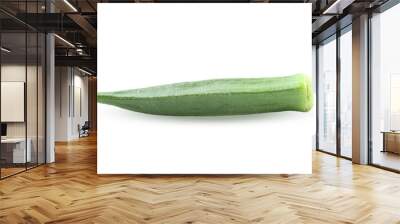 fresh okra isolated on a white background. Green vegetable. for health  on transparent. Wall mural