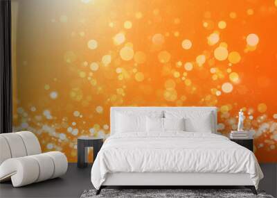 abstract orange background with bokeh lights and sunlight, panoramic background Wall mural