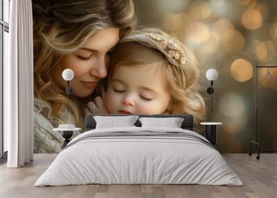 a mother's love is illustrated in this enchanting image that captures the essence of a mother's unwa Wall mural