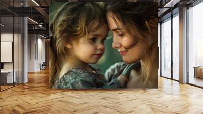 A mother's love is illustrated in this enchanting image that captures the essence of a mother's unwavering love and devotion. Wall mural