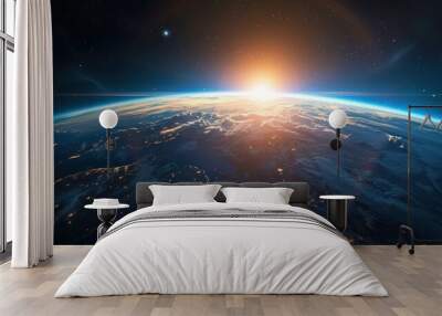 Earth view from outer space background Wall mural