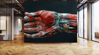 photograph of Immerse yourself in the 360-degree panorama of arm and hand muscles, including internal and external muscles on display. Wall mural