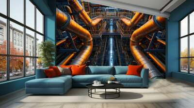 Pipelines for transferring raw materials and energy to create power Transportation of oil and gas resources Wall mural