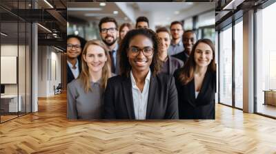 Portrait of successful group of business people at modern office looking at camera. Wall mural