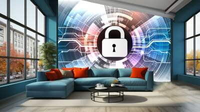 abstract background image cyber technology internet personal information security circuit board concept Wall mural