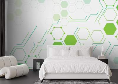 abstract background image hexagon concept hi tech network technology Wall mural