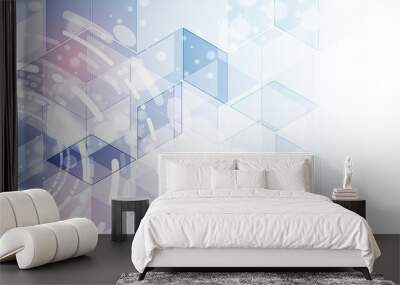 geometric background image modern information communication technology concept Wall mural