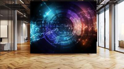 Lightning technology abstract pattern background future digital data Wall mural