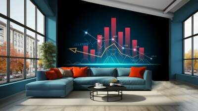 stock market business investment graph background image Wall mural