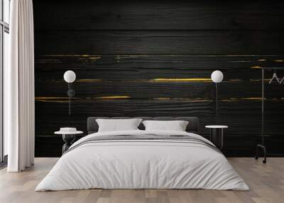 black and yellow and dark and dirty wood wall wooden plank board texture background Wall mural