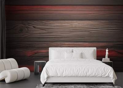 red and brown and dark wood wall wooden plank board texture background Wall mural