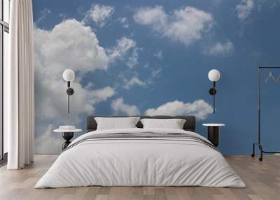 white cloud on blue sky background Wall mural