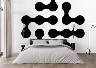 Abstract connected dots metaball pattern flat vector design Wall mural