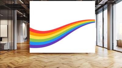 abstract rainbow wave curve arch colorful rainbow flat illustration vector Wall mural