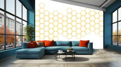 Abstract yellow hexagon border pattern geometric creative background Wall mural