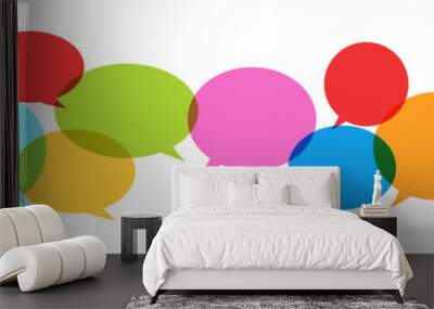 Circle business communication concept speech bubble colorful rainbow illustration Wall mural