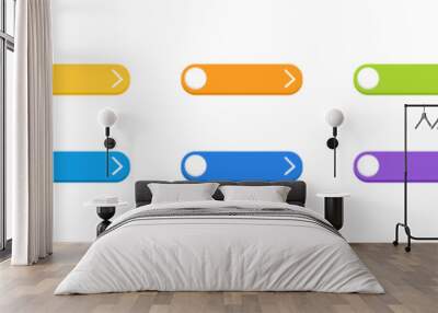 Colorful web button with arrow collection flat style vector design decoration Wall mural