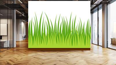 Green plant weeds grass nature border decoration flat illustration Wall mural