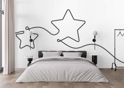 Line star one continuous line drawing design vector Wall mural