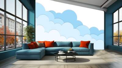 Modern cloud paper cut and craft style Wall mural