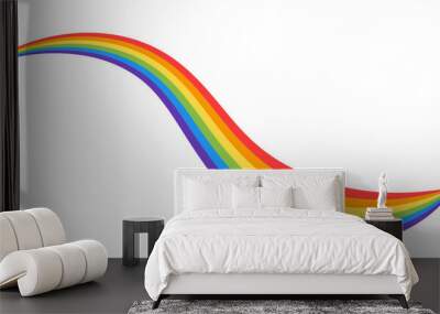 Wavy curve rainbow flat design vector illustration Wall mural