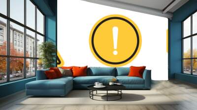 Yellow sign warning caution danger attention symbol illustration Wall mural