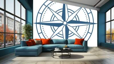 Coloured compass icon in flat design style Wall mural