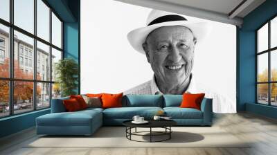 Portrait of a happy elderly man smiling Wall mural