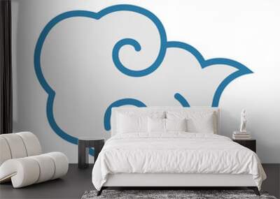 Blue cloud icon design Wall mural