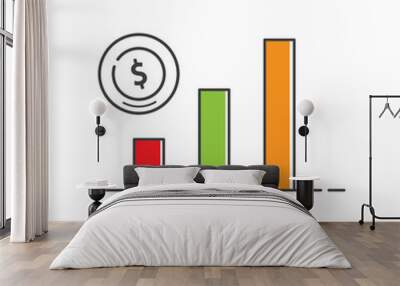 Currency logo icon Wall mural