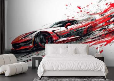 fast moving car Wall mural