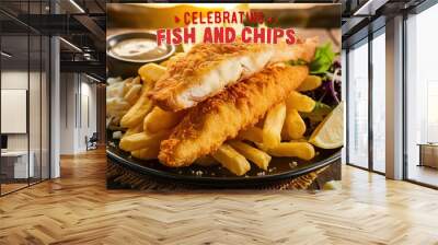 national fish and chip day is celebrated every year on 2 June. Wall mural