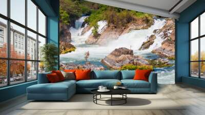 Khone Phapheng waterfall in Laos Wall mural