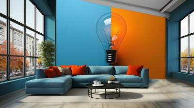 Critical strategy design, flat design, front view, thinking theme, 3D render, Splitcomplementary color scheme Wall mural