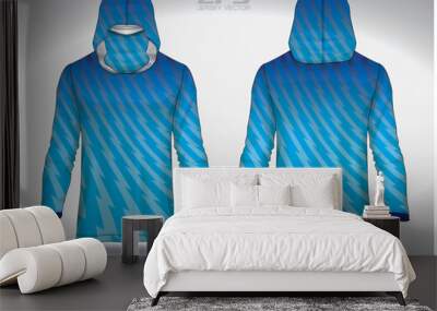 EPS jersey sports shirt vector.light blue spiral lightning pattern design, illustration, textile background for sports long sleeve hoodie Wall mural