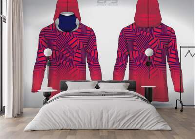 EPS jersey sports shirt vector.light red pink wicker pattern design, illustration, textile background for sports long sleeve hoodie Wall mural