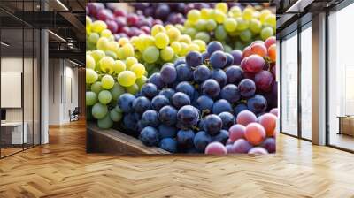 A display of vibrant, market-ready grapes (Vitis vinifera), perfect for snacking or winemaking Wall mural