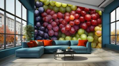 A display of vibrant, market-ready grapes (Vitis vinifera), perfect for snacking or winemaking Wall mural